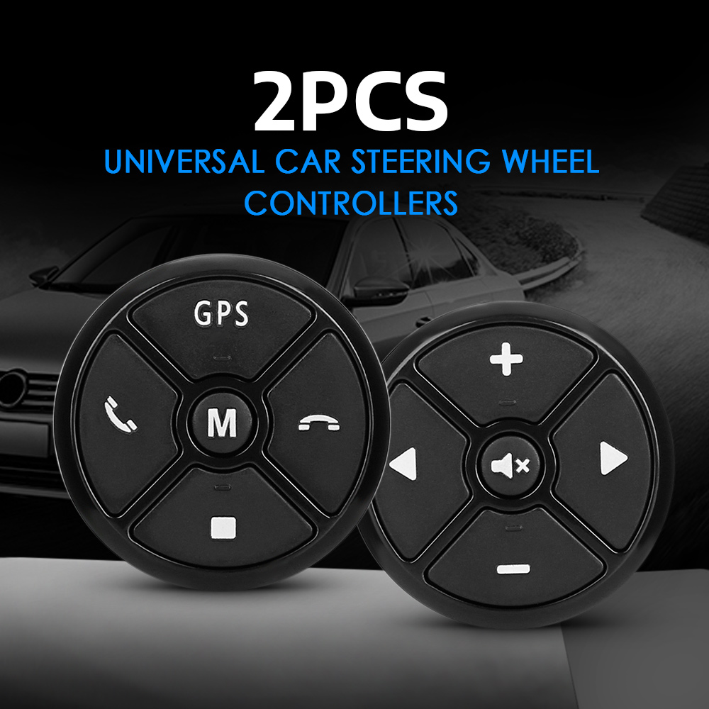 2PCSu00a0Universalu00a0Car Steering Wheel Controllers 10-key Control for GPS Navigation DVD Player