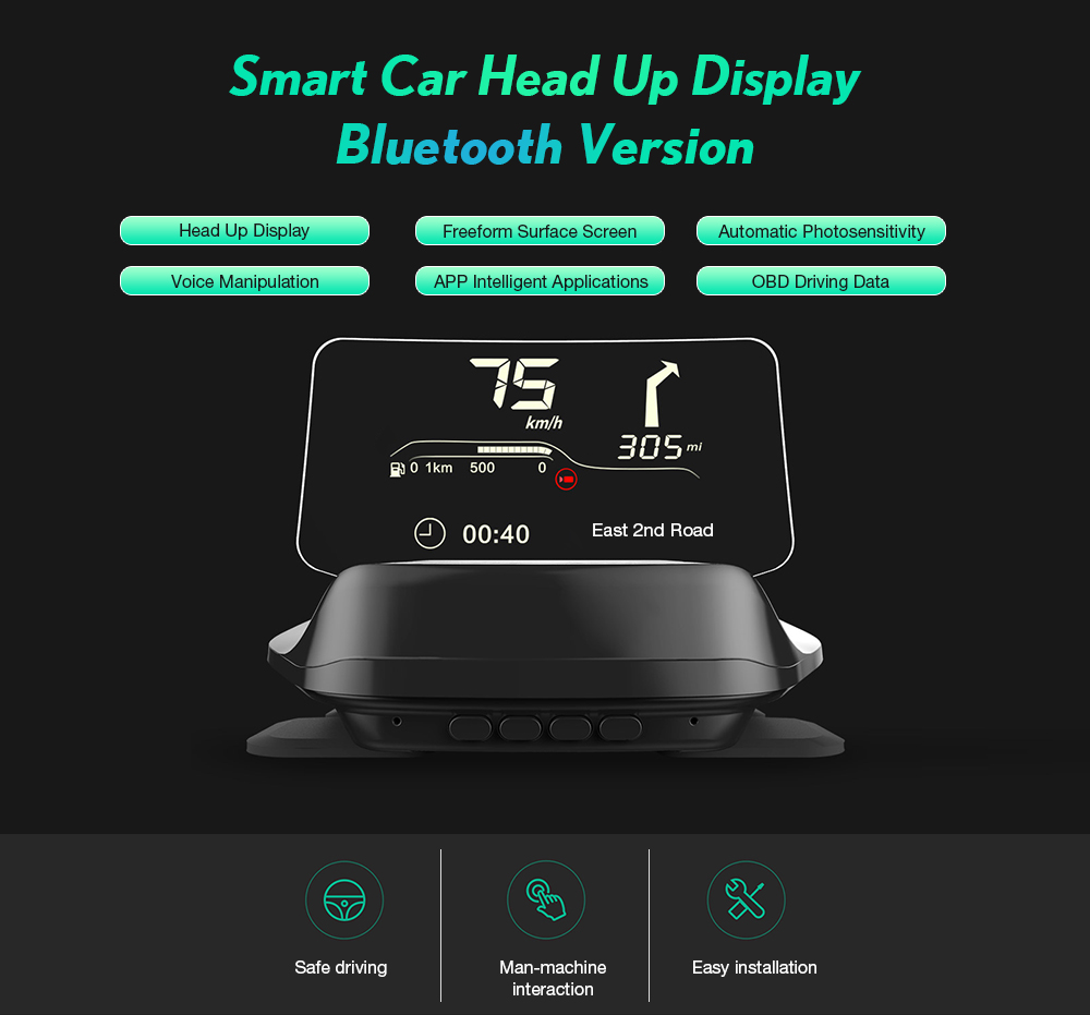 Intelligent HUD Car Head Up Display Bluetooth Version OBD Driving Data from Xiaomi youpin