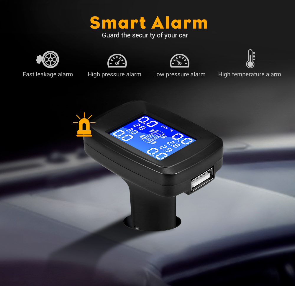 TY13 Car Tyre Pressure Monitoring System TPMS with 4 Internal Sensors